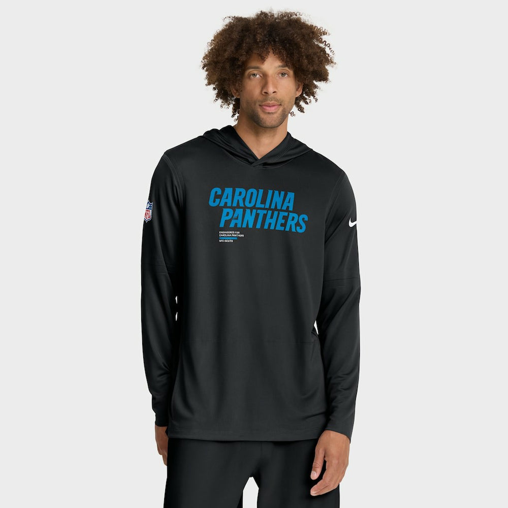 Carolina Panthers Sideline Pure Fury Performance Long Sleeve Hoodie T-Shirt - Black | Nike for sale