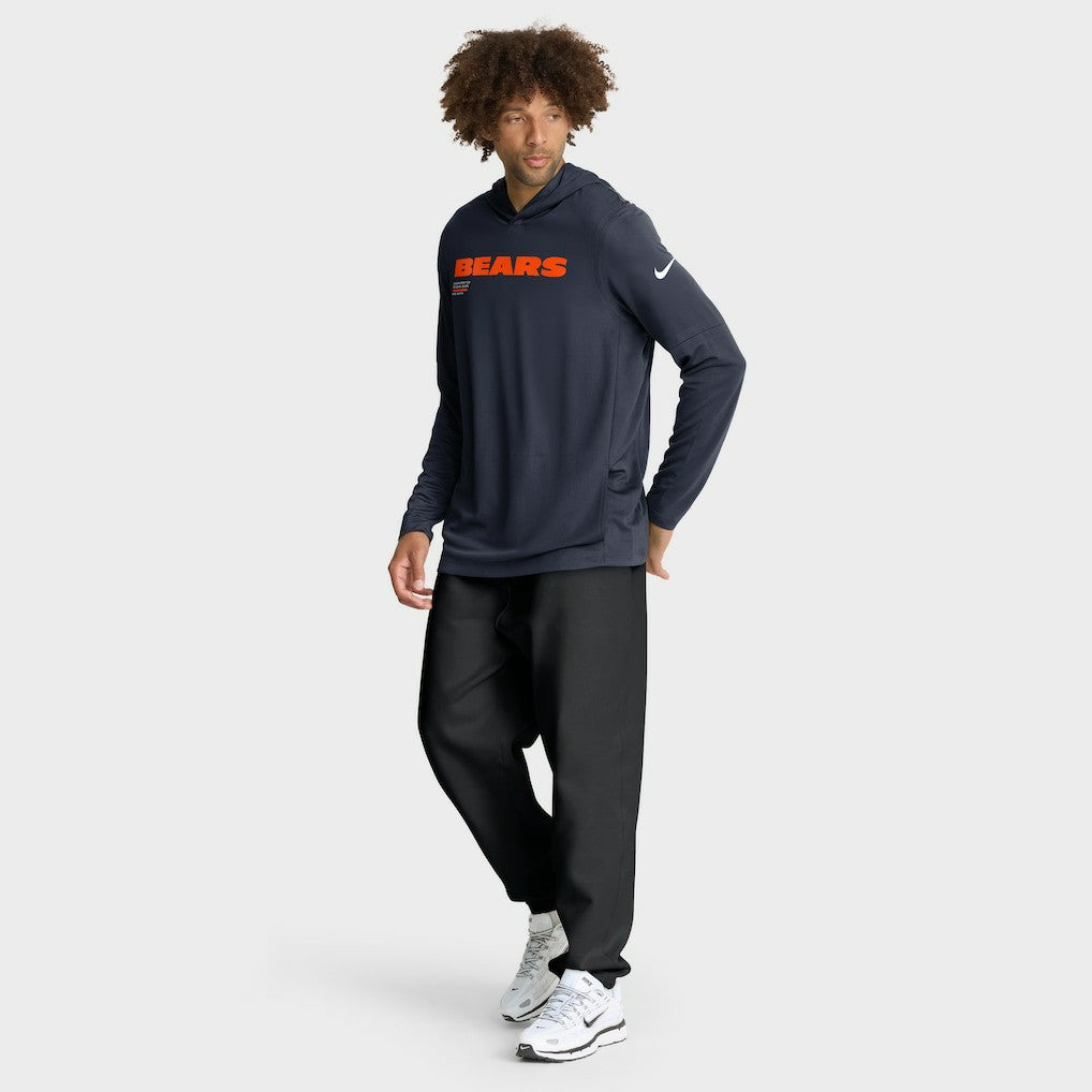 Chicago Bears Sideline Pure Fury Performance Long Sleeve Hoodie T-Shirt - Navy | Nike online