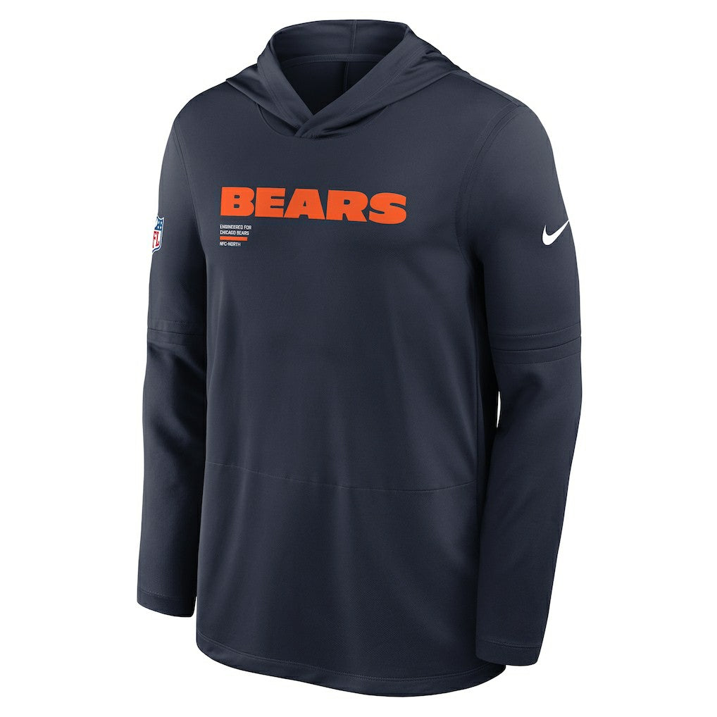 Chicago Bears Sideline Pure Fury Performance Long Sleeve Hoodie T-Shirt - Navy | Nike online