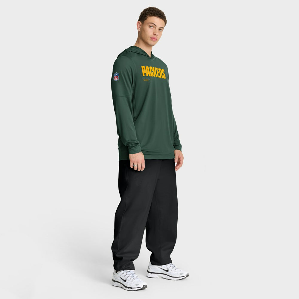 Green Bay Packers Sideline Pure Fury Performance Long Sleeve Hoodie T-Shirt - Green | Nike discount