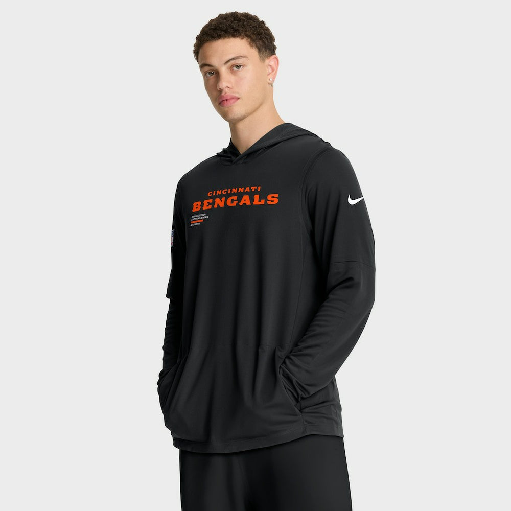 Cincinnati Bengals Sideline Pure Fury Performance Long Sleeve Hoodie T-Shirt - Black | Nike sale