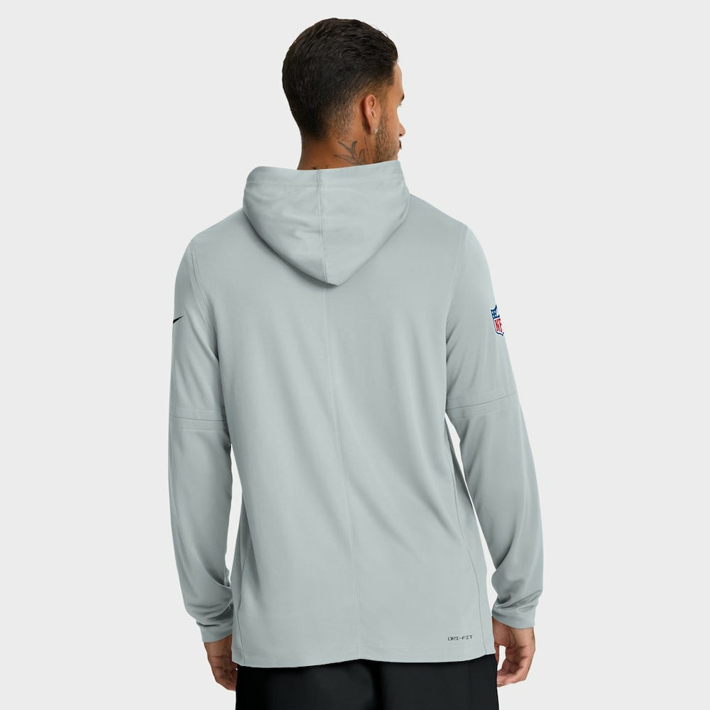 Las Vegas Raiders Sideline Pure Fury Performance Long Sleeve Hoodie T-Shirt - Silver | Nike sale