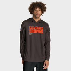 Cleveland Browns Sideline Pure Fury Performance Long Sleeve Hoodie T-Shirt - Brown | Nike discount