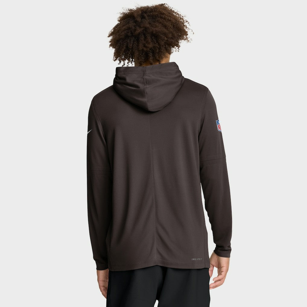 Cleveland Browns Sideline Pure Fury Performance Long Sleeve Hoodie T-Shirt - Brown | Nike discount