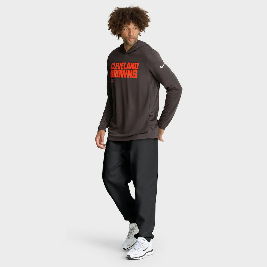 Cleveland Browns Sideline Pure Fury Performance Long Sleeve Hoodie T-Shirt - Brown | Nike discount