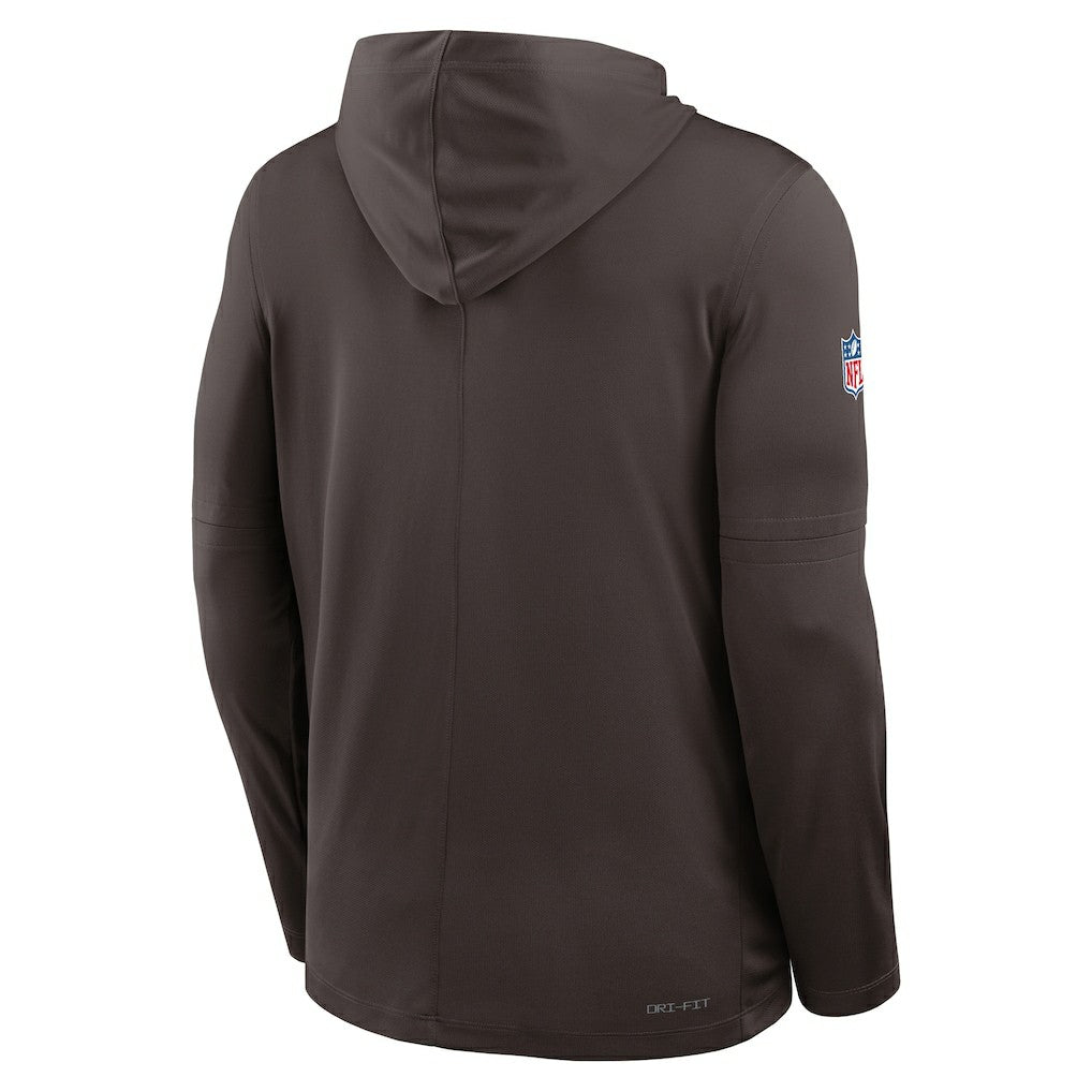 Cleveland Browns Sideline Pure Fury Performance Long Sleeve Hoodie T-Shirt - Brown | Nike discount