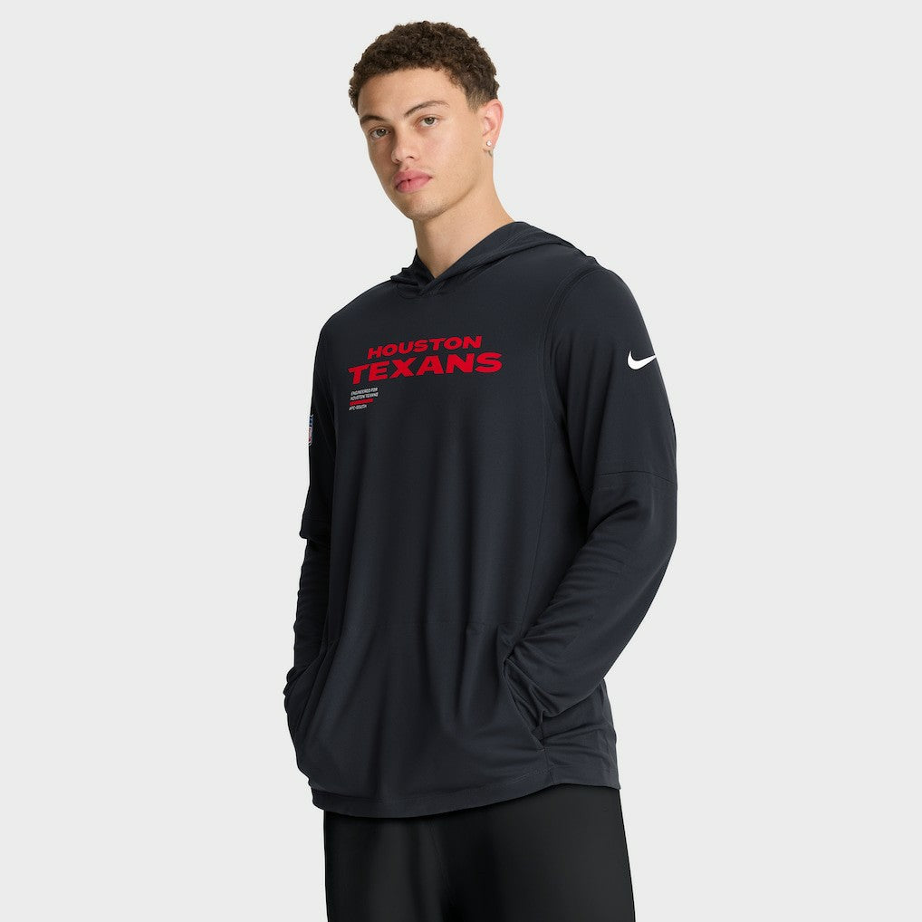 Houston Texans Sideline Pure Fury Performance Long Sleeve Hoodie T-Shirt - Navy | Nike for sale