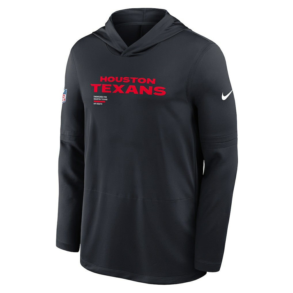 Houston Texans Sideline Pure Fury Performance Long Sleeve Hoodie T-Shirt - Navy | Nike for sale