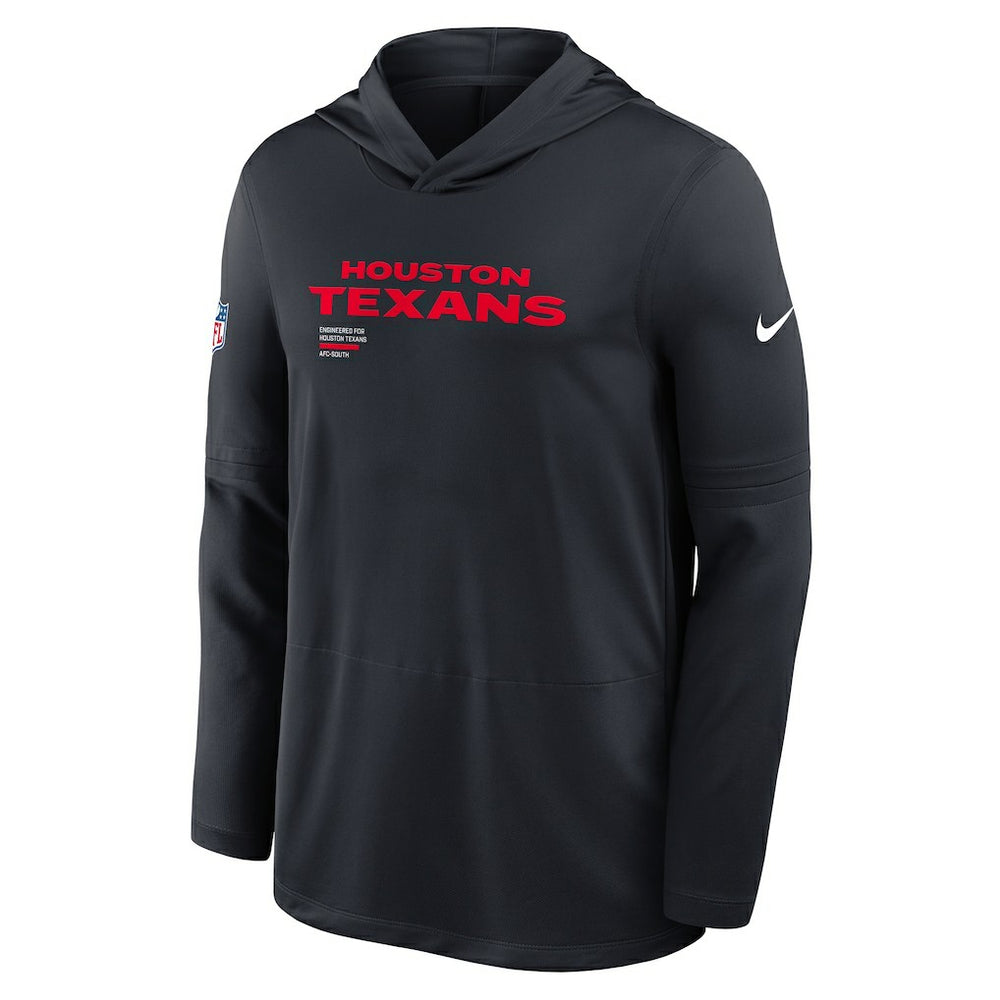 Houston Texans Sideline Pure Fury Performance Long Sleeve Hoodie T-Shirt - Navy | Nike for sale