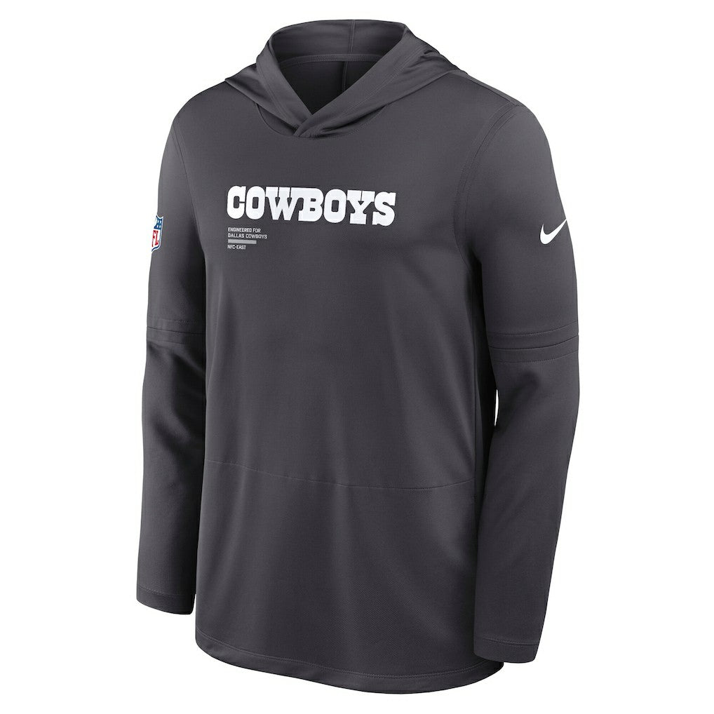 Dallas Cowboys Sideline Pure Fury Performance Long Sleeve Hoodie T-Shirt - Anthracite | Nike cheap