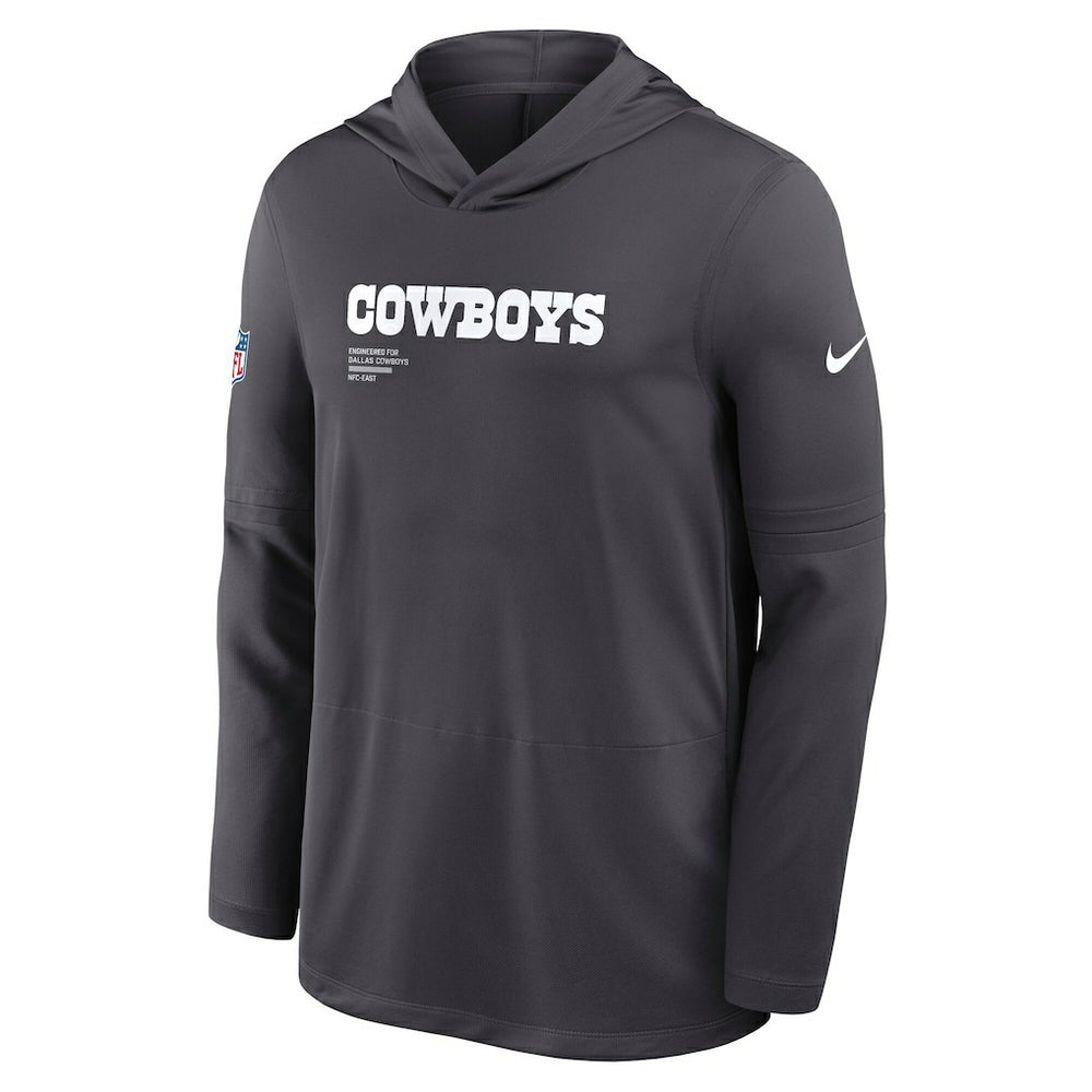 Dallas Cowboys Sideline Pure Fury Performance Long Sleeve Hoodie T-Shirt - Anthracite | Nike cheap