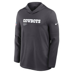 Dallas Cowboys Sideline Pure Fury Performance Long Sleeve Hoodie T-Shirt - Anthracite | Nike cheap