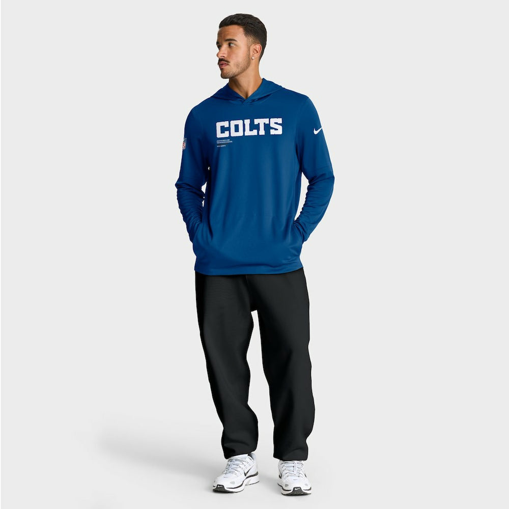 Indianapolis Colts Sideline Pure Fury Performance Long Sleeve Hoodie T-Shirt - Royal | Nike sale