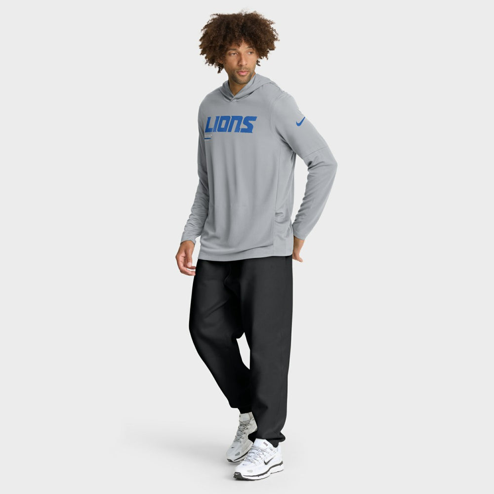 Detroit Lions Sideline Pure Fury Performance Long Sleeve Hoodie T-Shirt - Gray | Nike sale