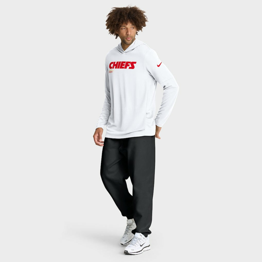 Kansas City Chiefs Sideline Pure Fury Performance Long Sleeve Hoodie T-Shirt - White | Nike cheap