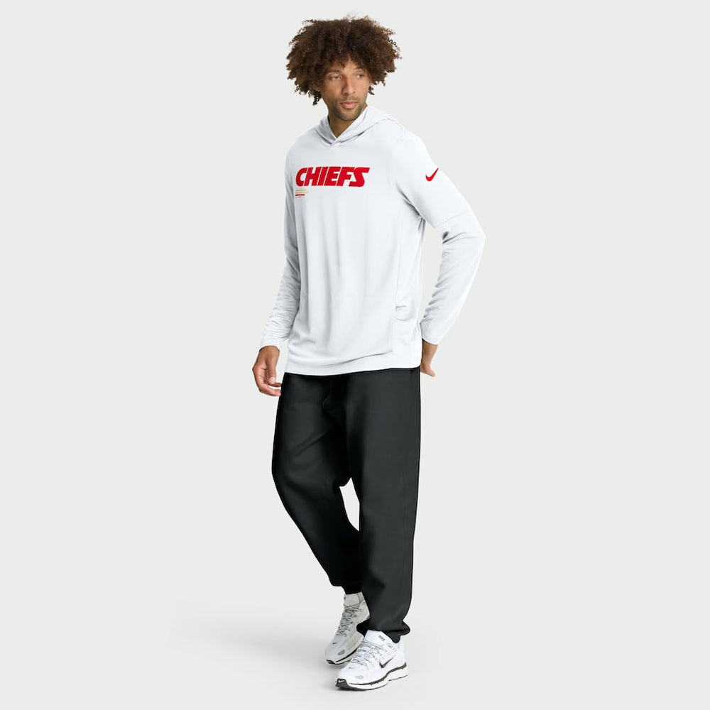 Kansas City Chiefs Sideline Pure Fury Performance Long Sleeve Hoodie T-Shirt - White | Nike cheap