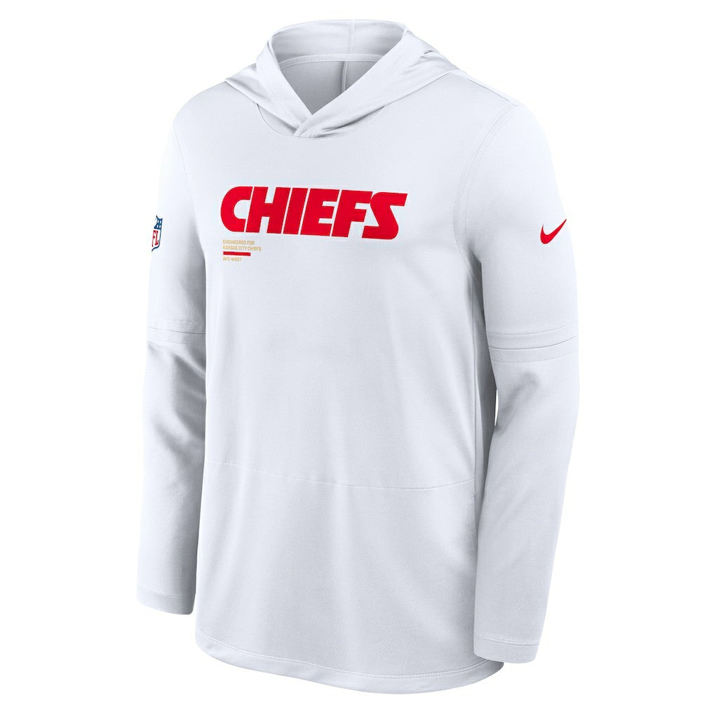 Kansas City Chiefs Sideline Pure Fury Performance Long Sleeve Hoodie T-Shirt - White | Nike cheap