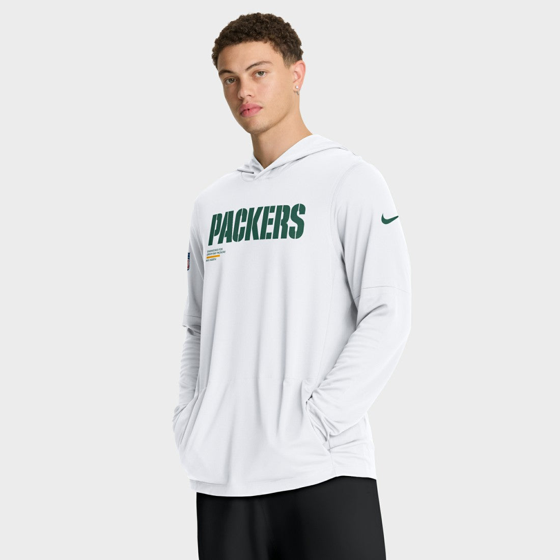 Green Bay Packers Sideline Pure Fury Performance Long Sleeve Hoodie T-Shirt - White | Nike online