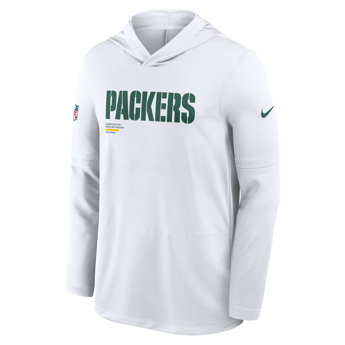 Green Bay Packers Sideline Pure Fury Performance Long Sleeve Hoodie T-Shirt - White | Nike online