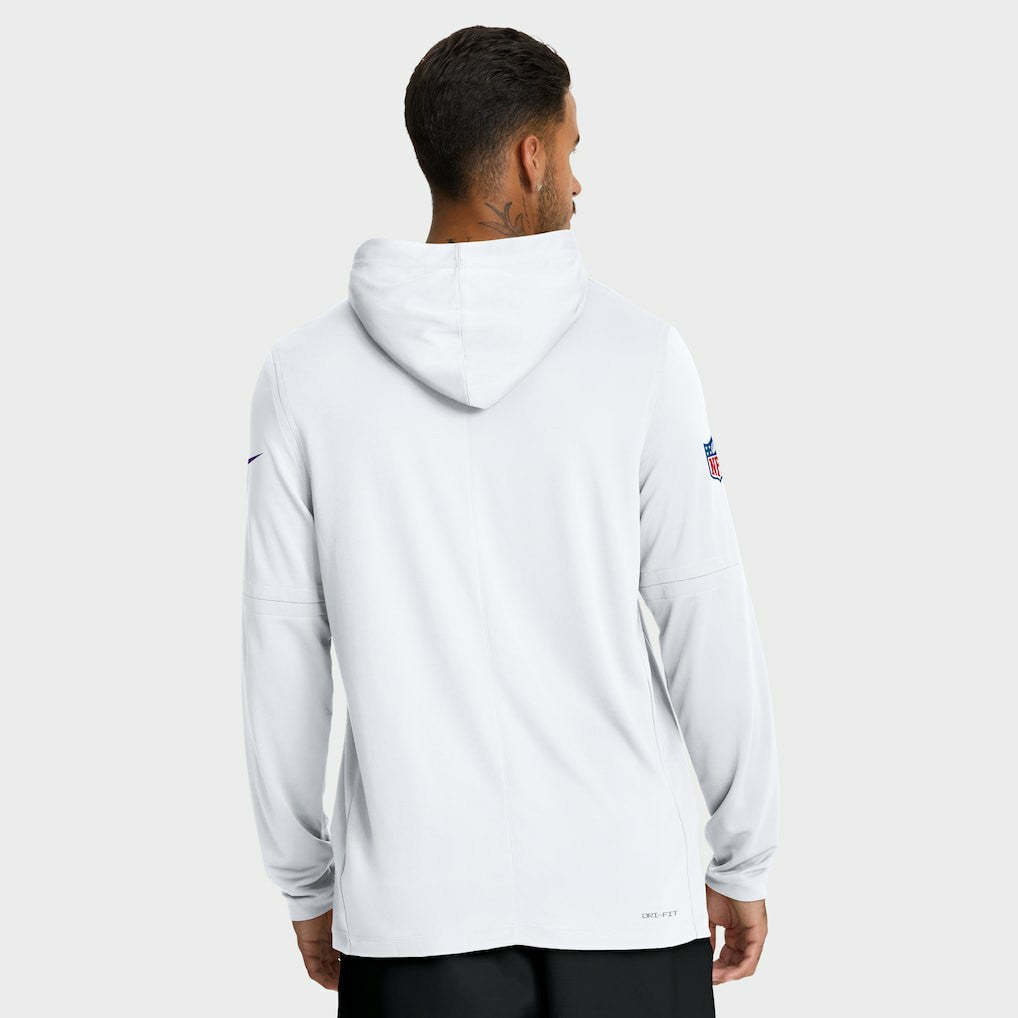 Minnesota Vikings Sideline Pure Fury Performance Long Sleeve Hoodie T-Shirt - White | Nike outlet