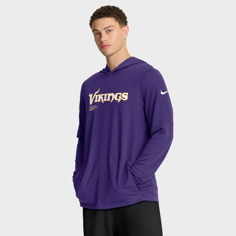 Minnesota Vikings Sideline Pure Fury Performance Long Sleeve Hoodie T-Shirt - Purple | Nike cheap