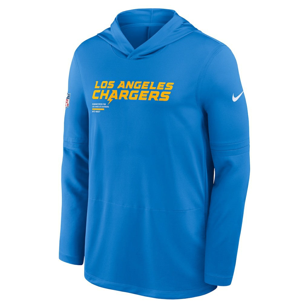 Los Angeles Chargers Sideline Pure Fury Performance Long Sleeve Hoodie T-Shirt - Powder Blue | Nike on sale