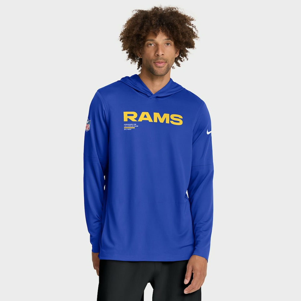 Los Angeles Rams Sideline Pure Fury Performance Long Sleeve Hoodie T-Shirt - Royal | Nike for sale