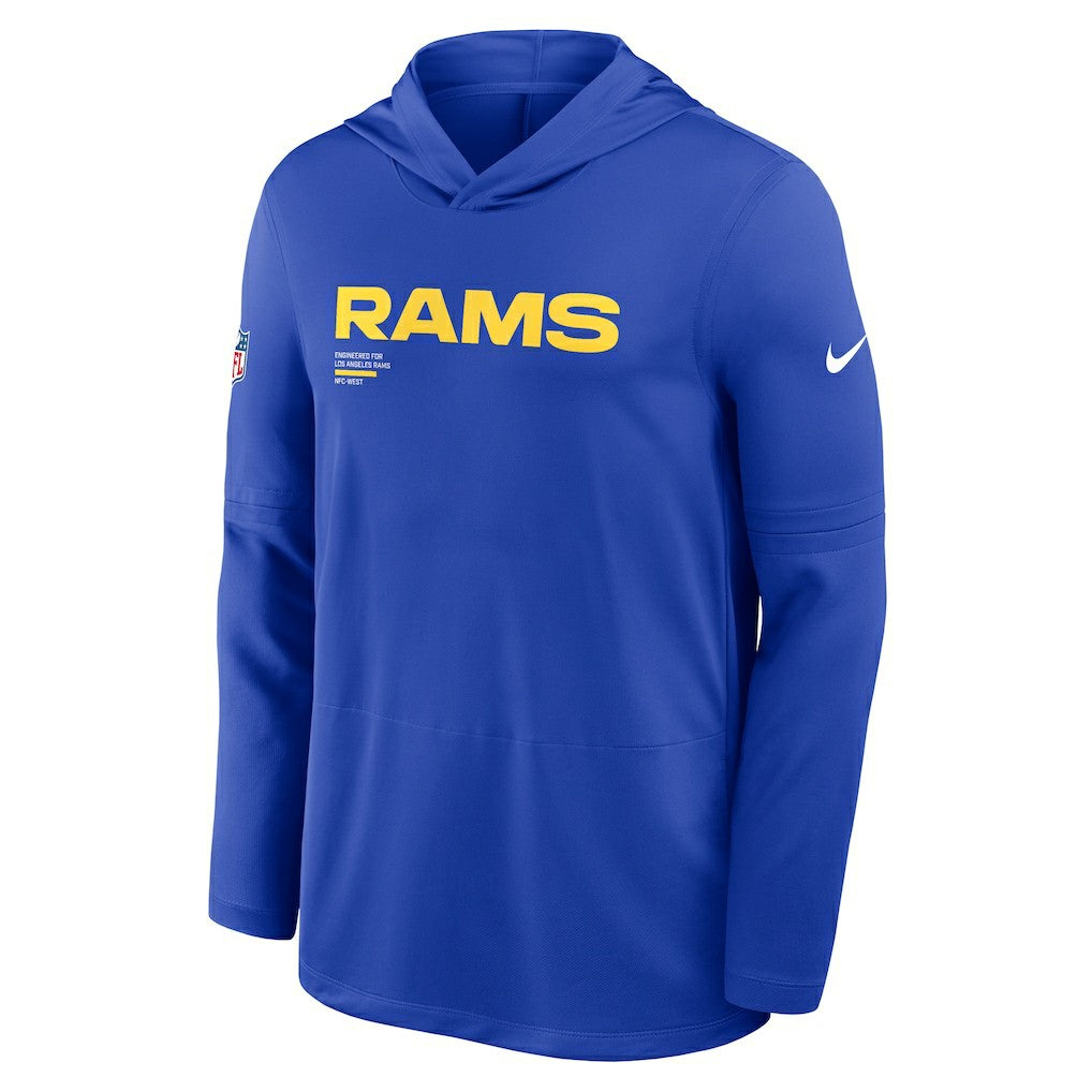 Los Angeles Rams Sideline Pure Fury Performance Long Sleeve Hoodie T-Shirt - Royal | Nike for sale