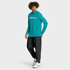 Miami Dolphins Sideline Pure Fury Performance Long Sleeve Hoodie T-Shirt - Aqua | Nike online