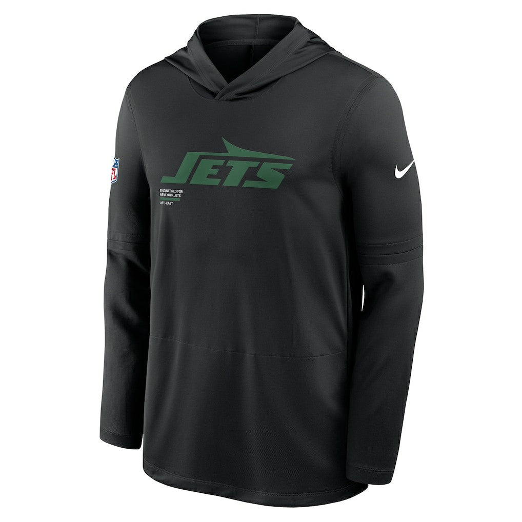New York Jets Sideline Pure Fury Performance Long Sleeve Hoodie T-Shirt - Black | Nike cheap