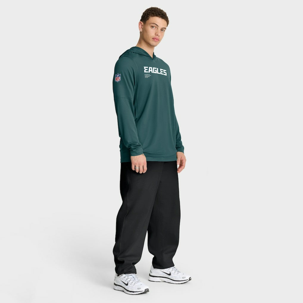Philadelphia Eagles Sideline Pure Fury Performance Long Sleeve Hoodie T-Shirt - Green | Nike for sale