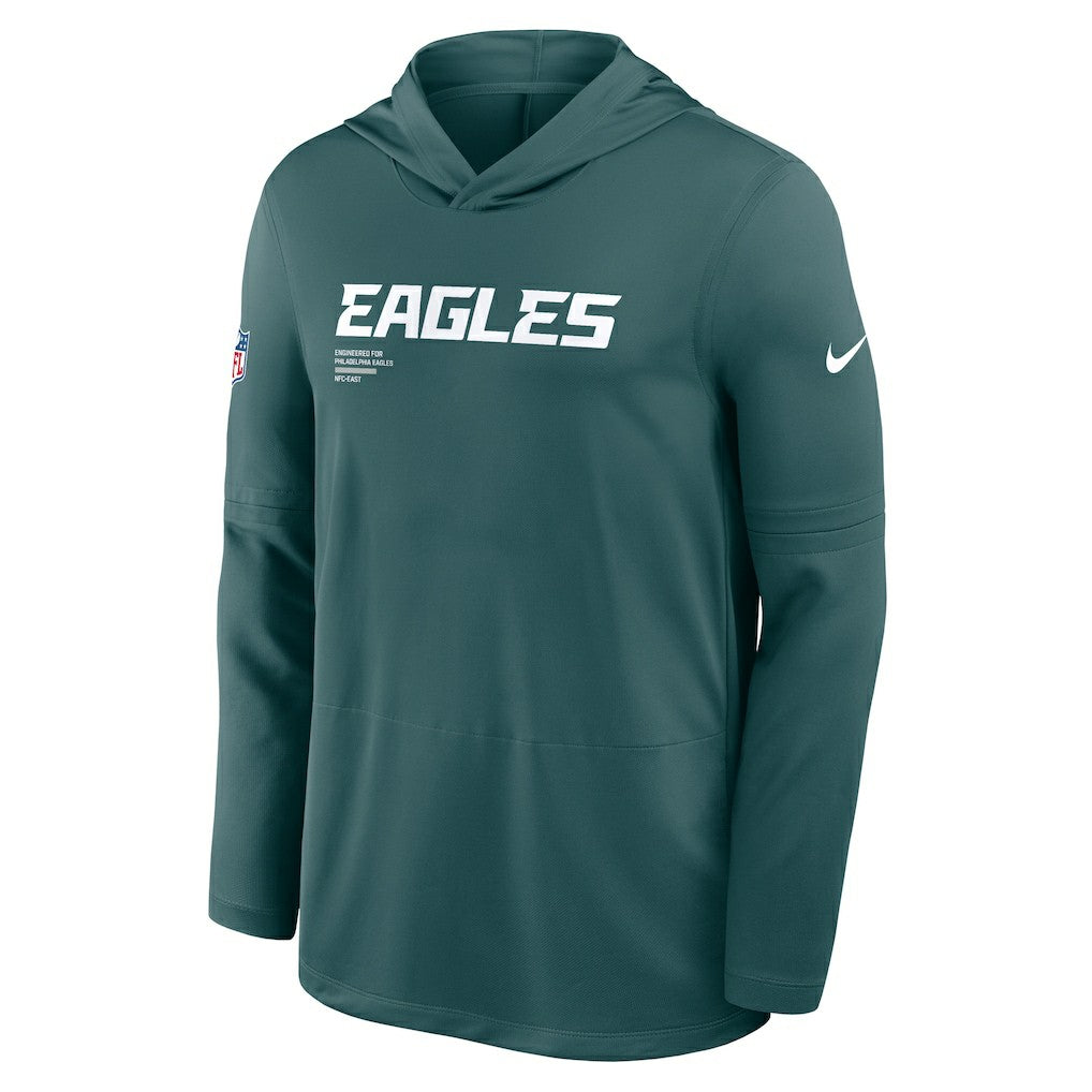 Philadelphia Eagles Sideline Pure Fury Performance Long Sleeve Hoodie T-Shirt - Green | Nike for sale