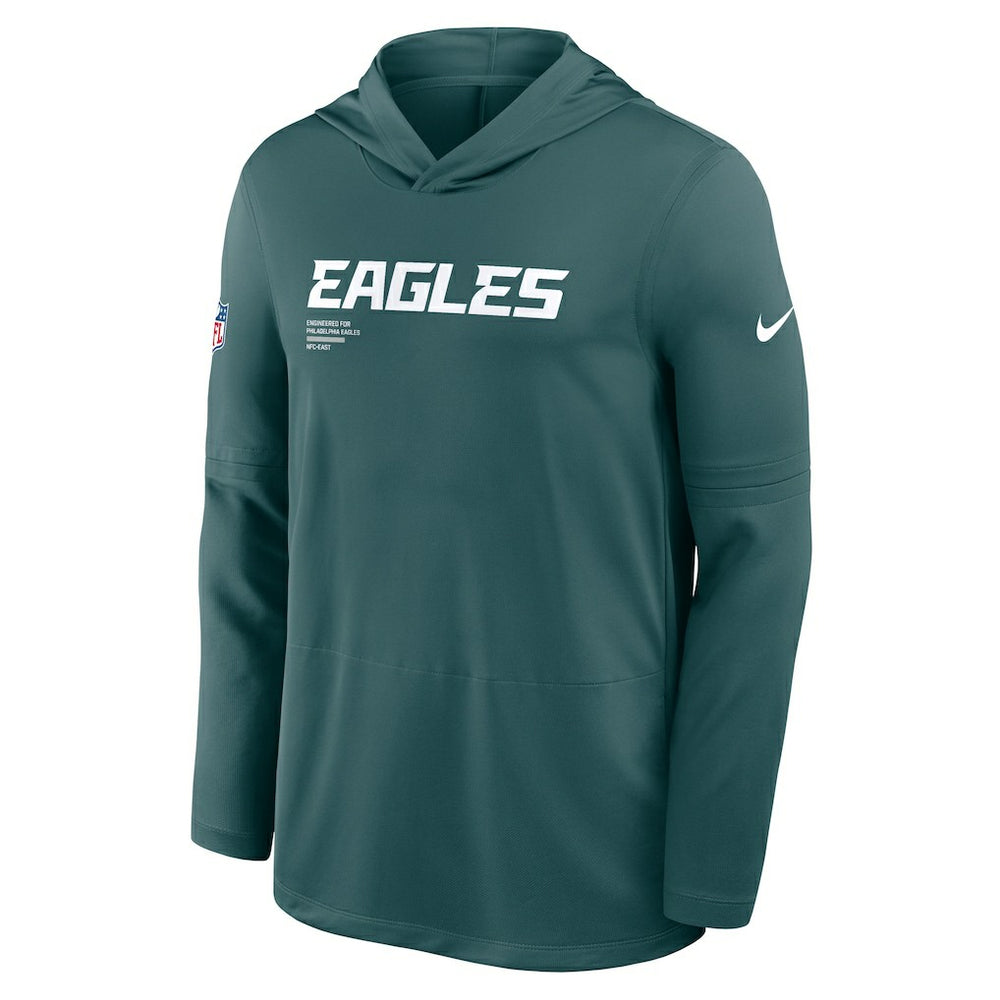 Philadelphia Eagles Sideline Pure Fury Performance Long Sleeve Hoodie T-Shirt - Green | Nike for sale
