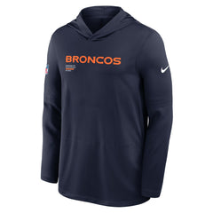 Denver Broncos Sideline Pure Fury Performance Long Sleeve Hoodie T-Shirt - Navy | Nike online