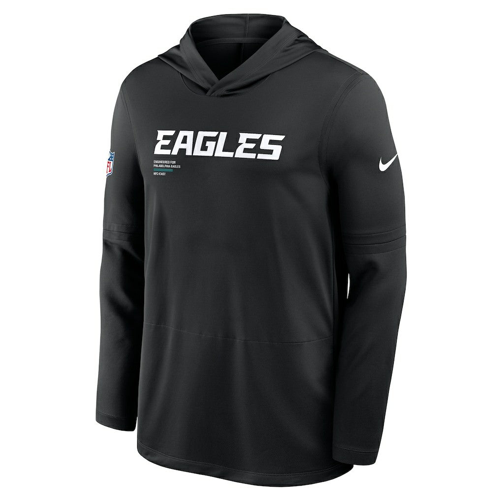 Philadelphia Eagles Sideline Pure Fury Performance Long Sleeve Hoodie T-Shirt - Black | Nike for sale