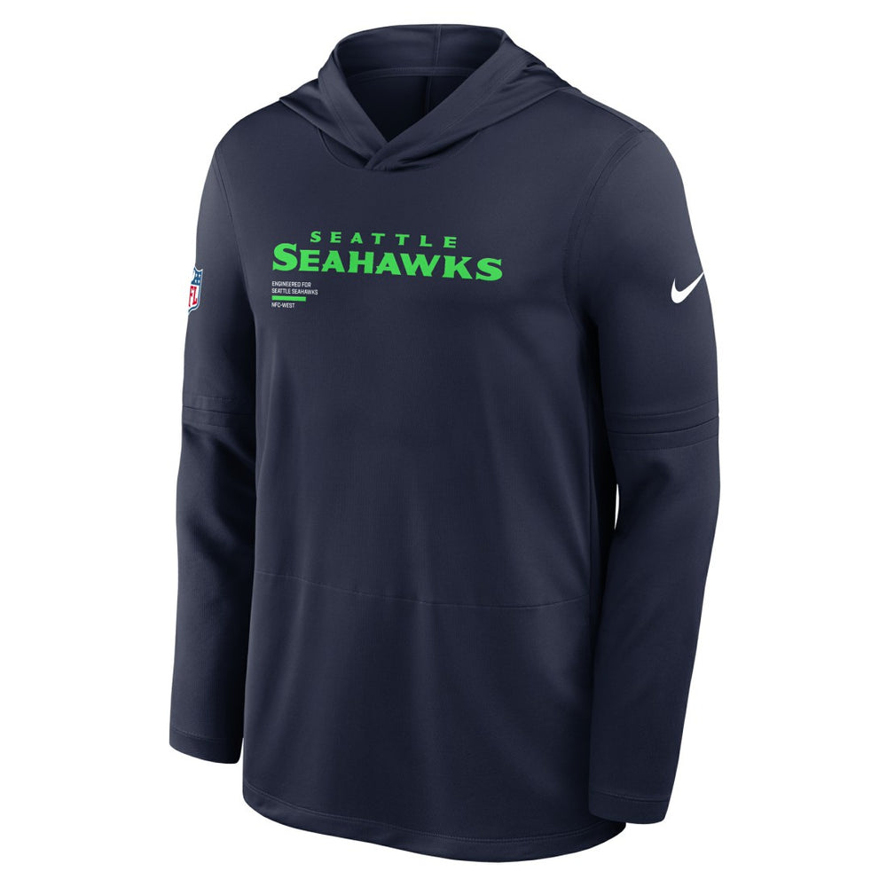 Seattle Seahawks Sideline Pure Fury Performance Long Sleeve Hoodie T-Shirt - College Navy | Nike online