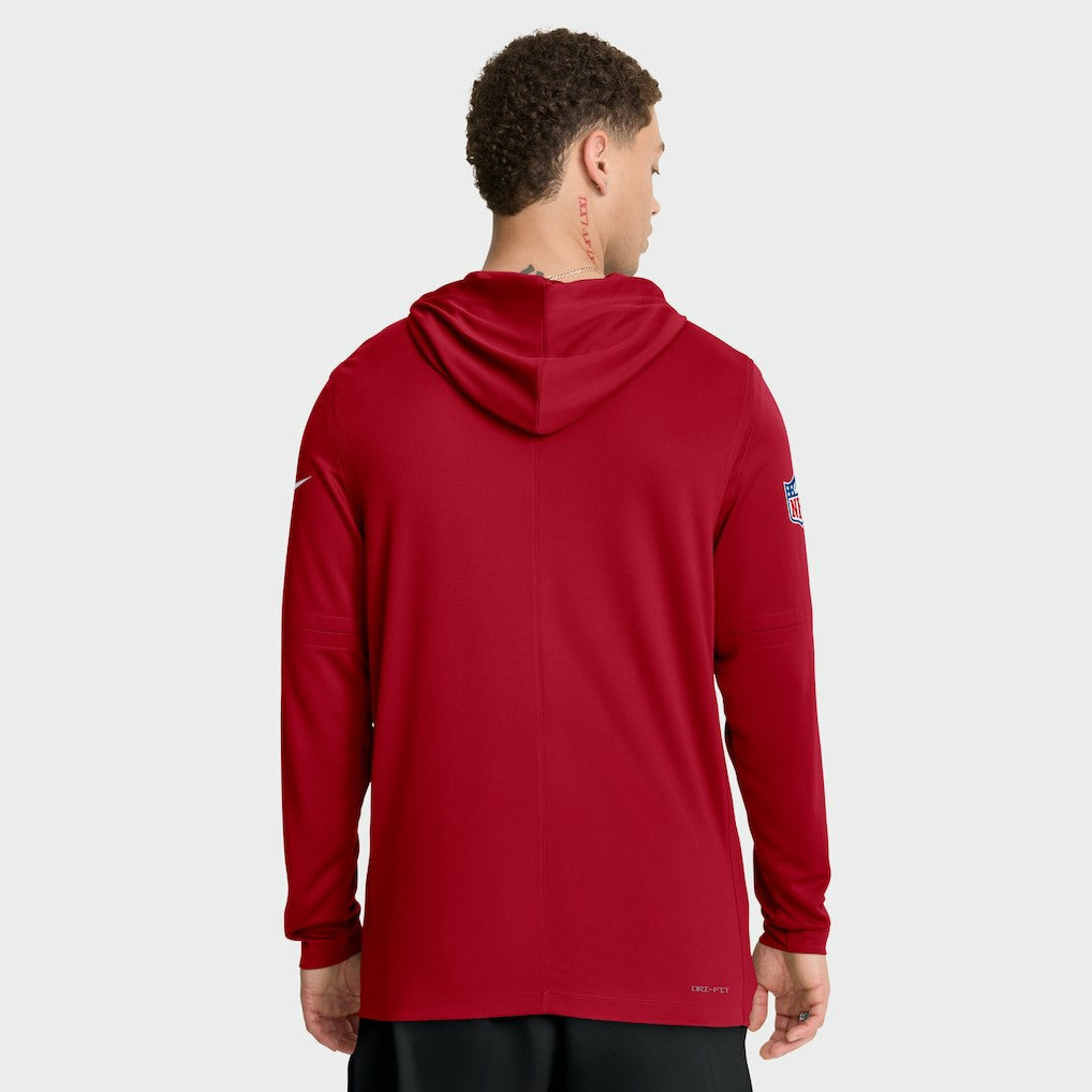San Francisco 49ers Sideline Pure Fury Performance Long Sleeve Hoodie T-Shirt - Scarlet | Nike for sale