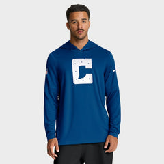 Indianapolis Colts Sideline Option Read Dri-FIT Long Sleeve Hoodie T-Shirt - Royal | Nike outlet