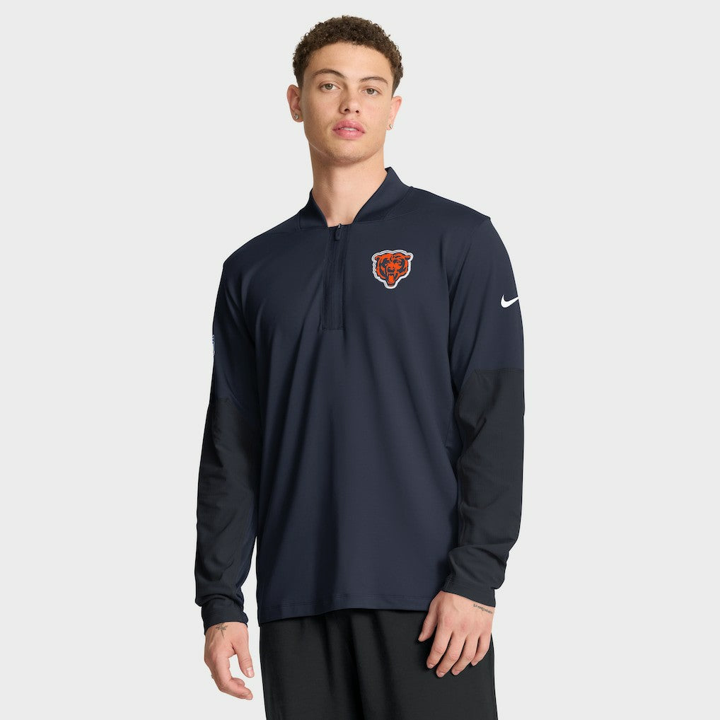 Chicago Bears Sideline Dri-FIT Half-Zip Pullover - Navy | Nike on sale