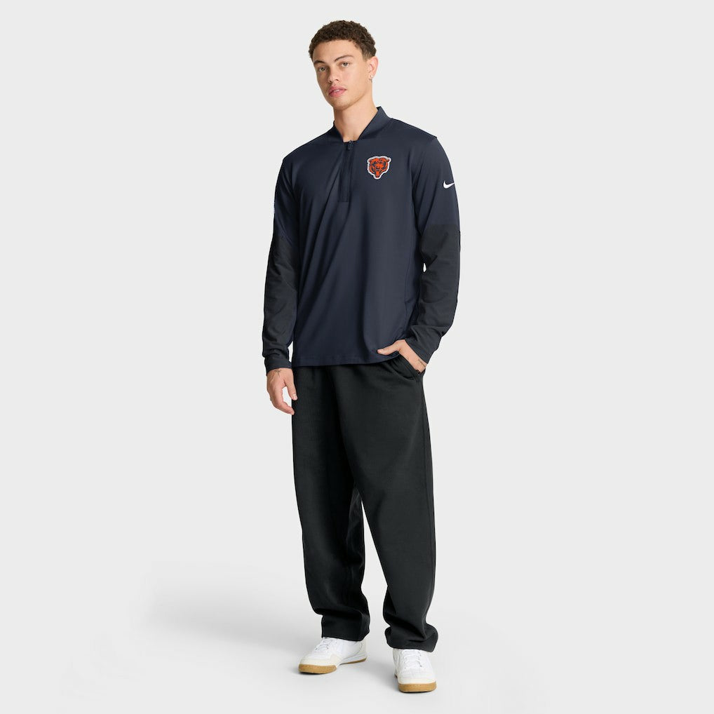 Chicago Bears Sideline Dri-FIT Half-Zip Pullover - Navy | Nike on sale