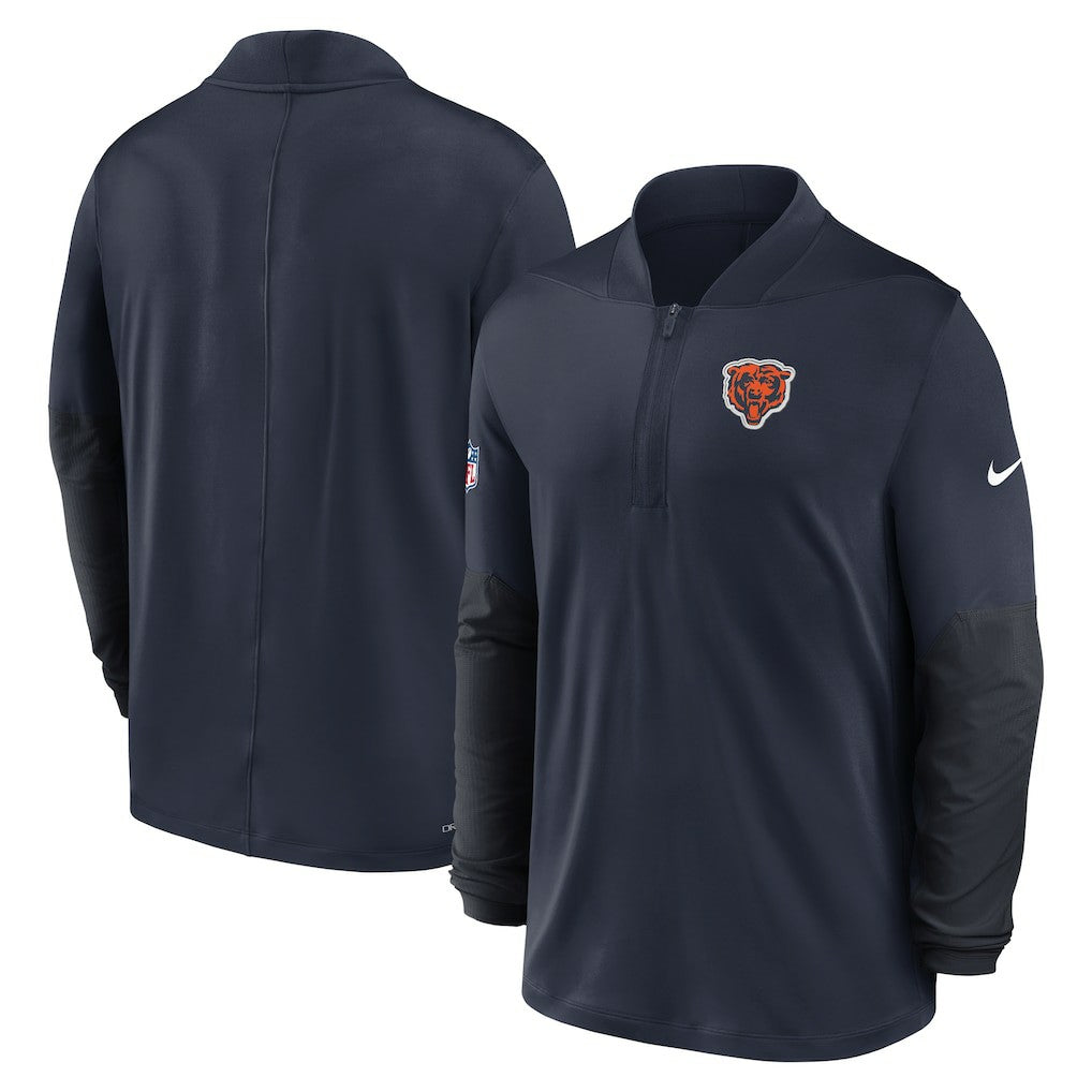 Chicago Bears Sideline Dri-FIT Half-Zip Pullover - Navy | Nike on sale