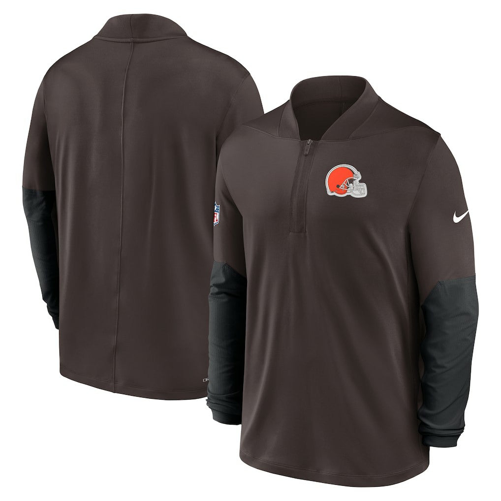 Cleveland Browns Sideline Dri-FIT Half-Zip Pullover - Brown | Nike cheap
