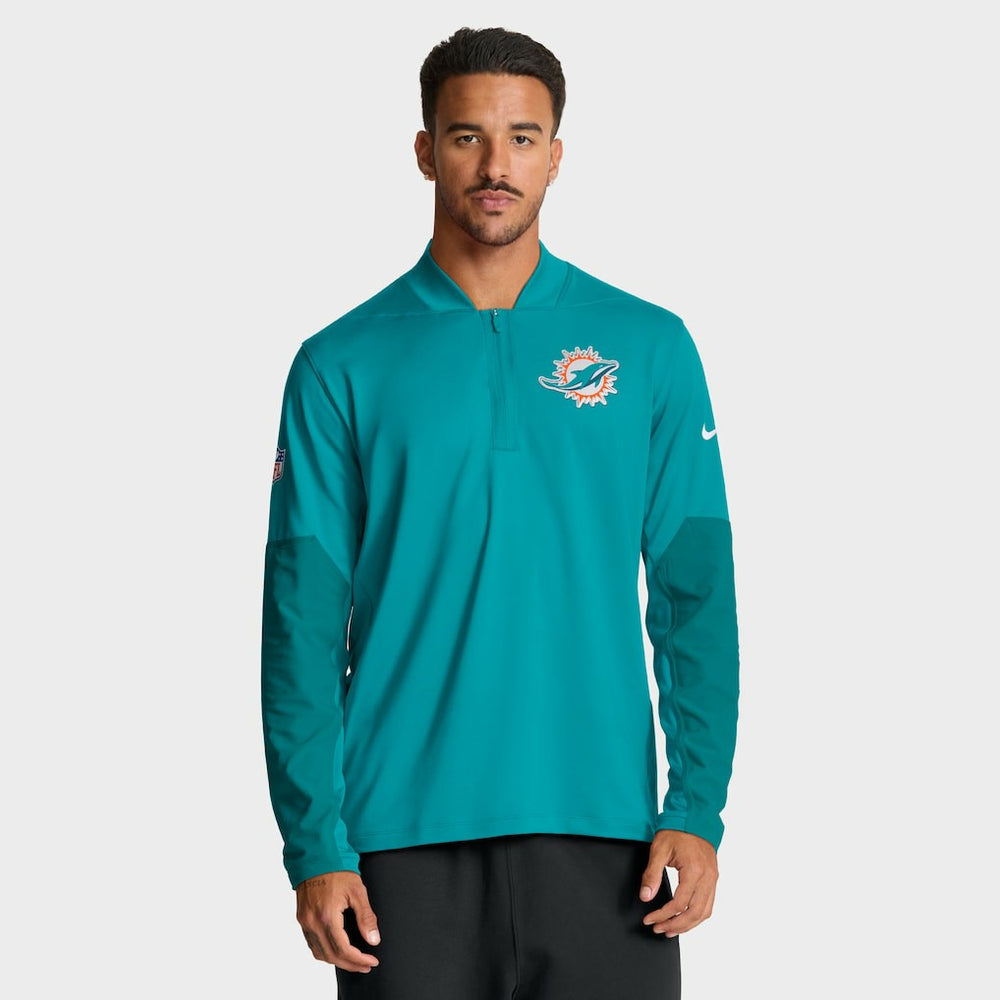 Miami Dolphins Sideline Dri-FIT Half-Zip Pullover - Aqua | Nike on sale
