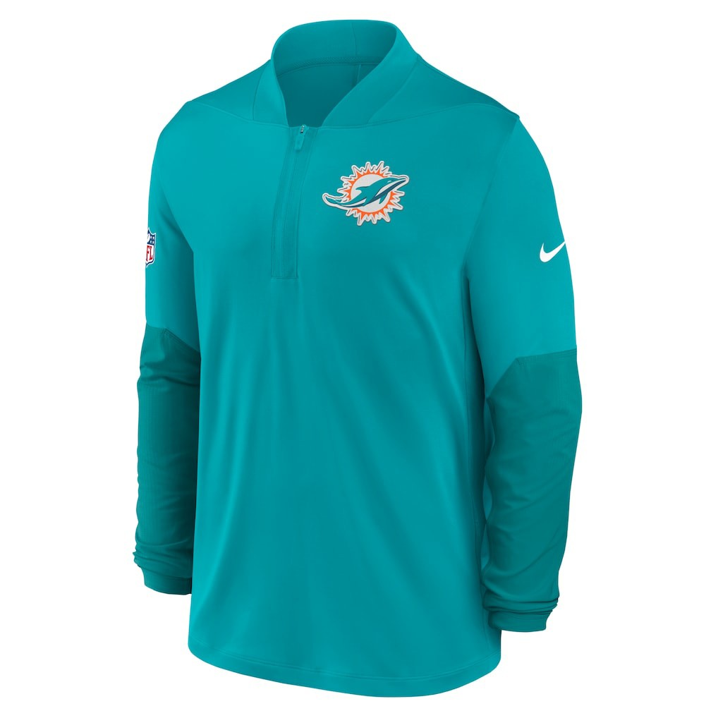 Miami Dolphins Sideline Dri-FIT Half-Zip Pullover - Aqua | Nike on sale