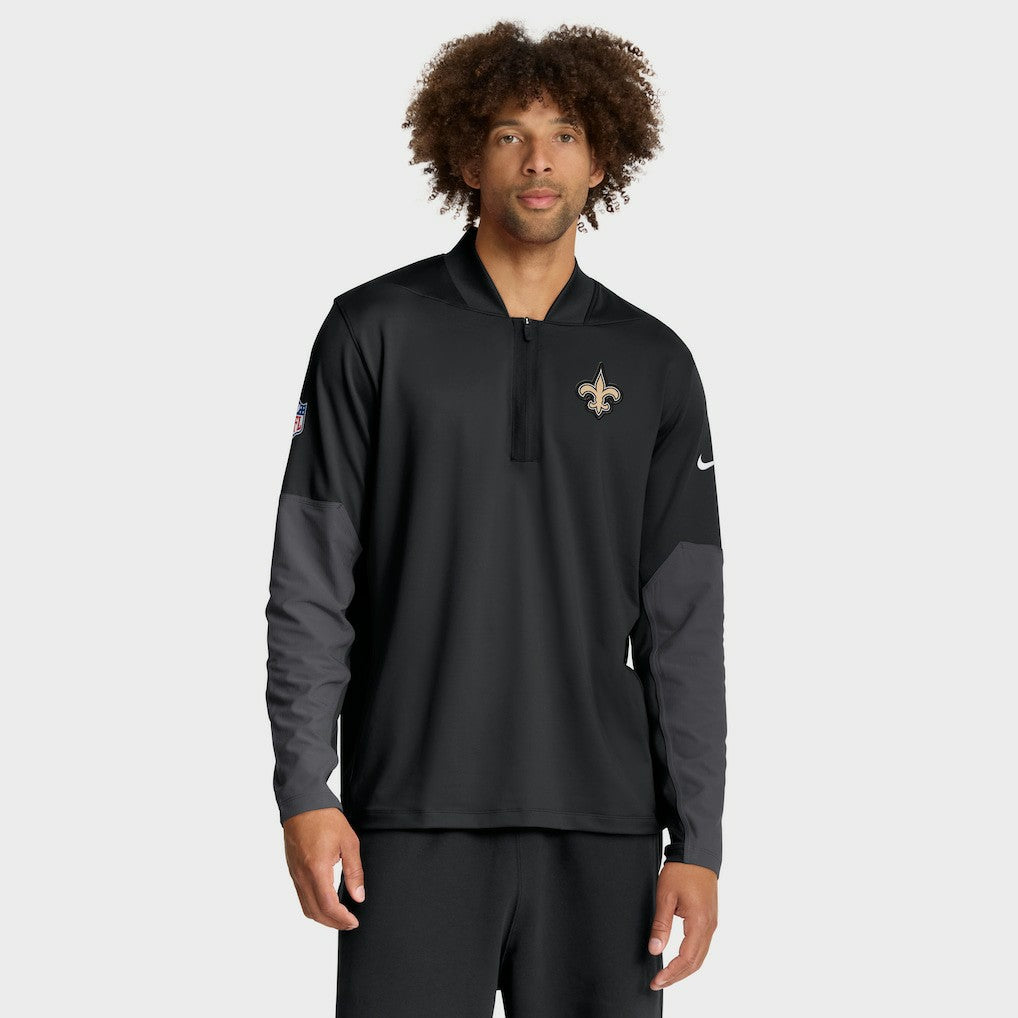 New Orleans Saints Sideline Dri-FIT Half-Zip Pullover - Black | Nike for sale