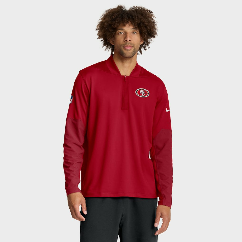 San Francisco 49ers Sideline Dri-FIT Half-Zip Pullover - Scarlet | Nike on sale