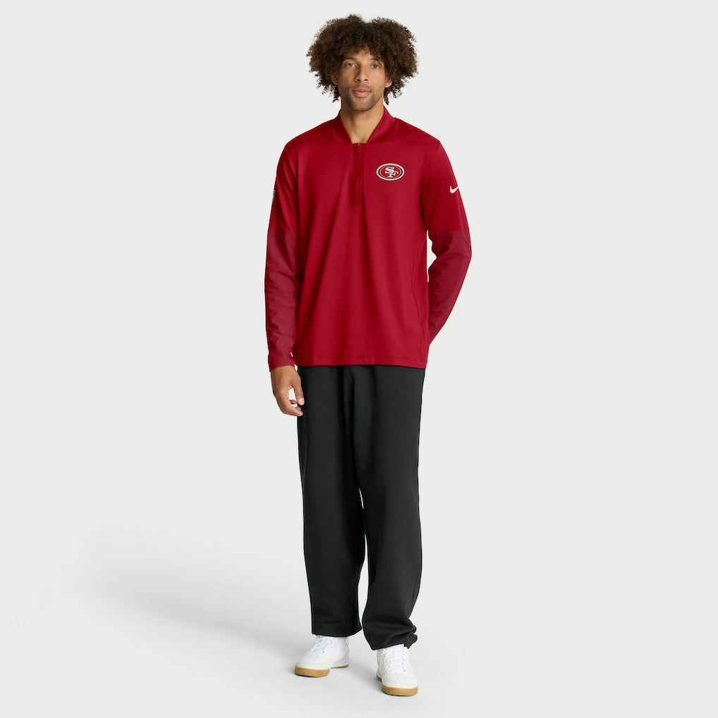 San Francisco 49ers Sideline Dri-FIT Half-Zip Pullover - Scarlet | Nike on sale