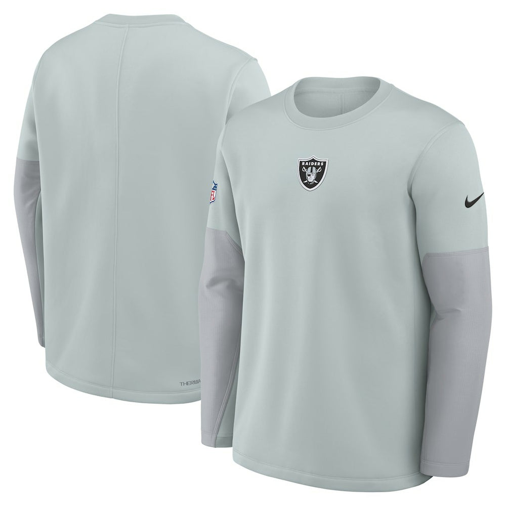 Las Vegas Raiders Sideline Coach Therma-FIT Long Sleeve T-Shirt - Silver | Nike on sale
