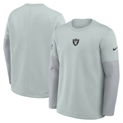 Las Vegas Raiders Sideline Coach Therma-FIT Long Sleeve T-Shirt - Silver | Nike on sale