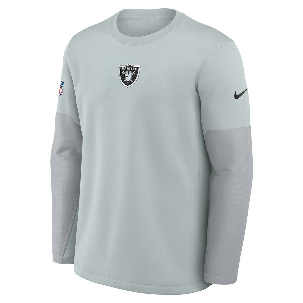 Las Vegas Raiders Sideline Coach Therma-FIT Long Sleeve T-Shirt - Silver | Nike on sale